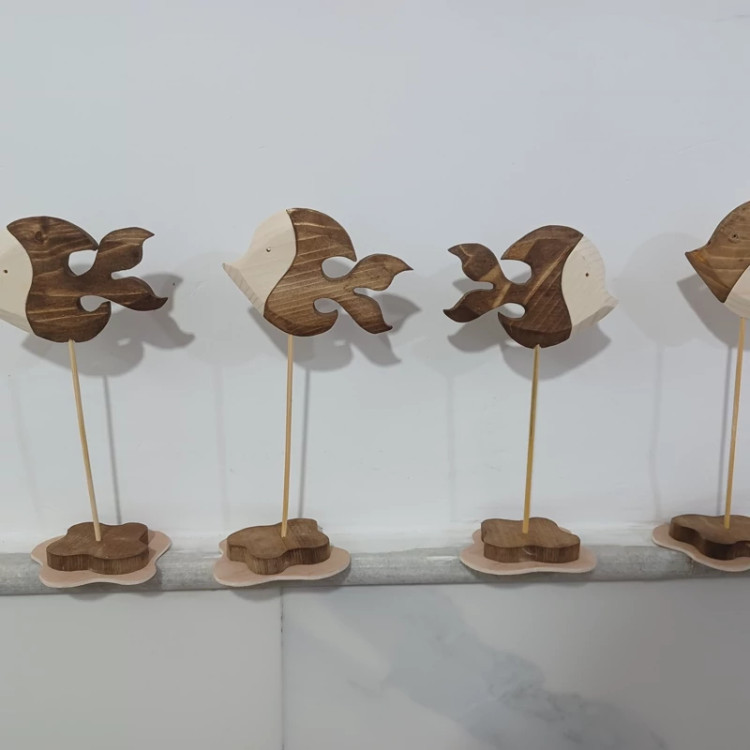 ماهی چوبی دو رنگ سایز 18