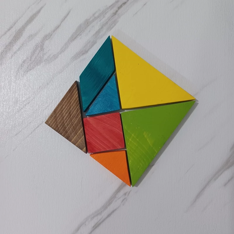 تانگرام چوبی چوب روسی با ضخامت یک سانتیمتر