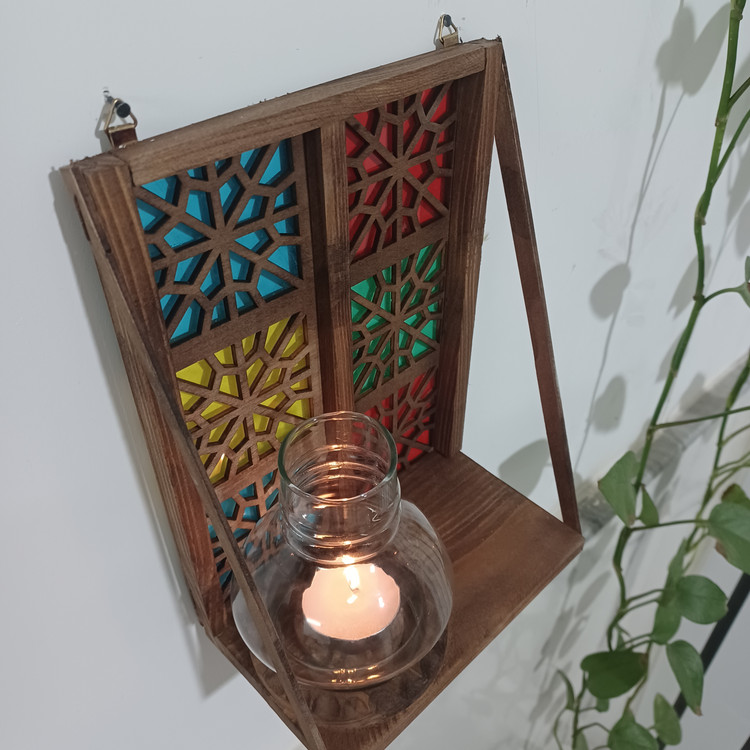 شلف جاشمعی چوبی گره چینی سایز ۱۶×۲۲