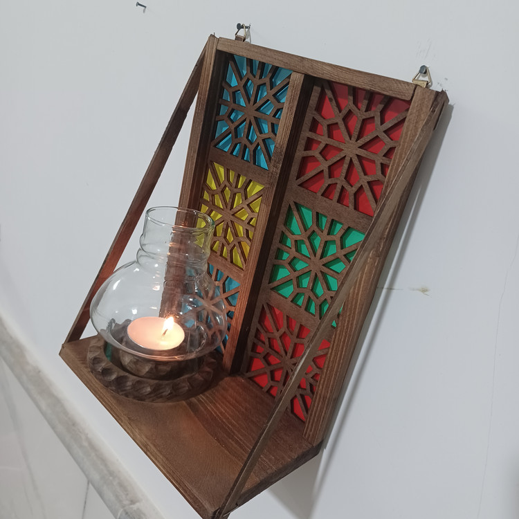 شلف جاشمعی چوبی گره چینی سایز ۱۶×۲۲