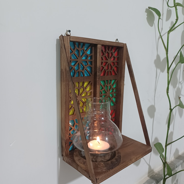 شلف جاشمعی چوبی گره چینی سایز ۱۶×۲۲